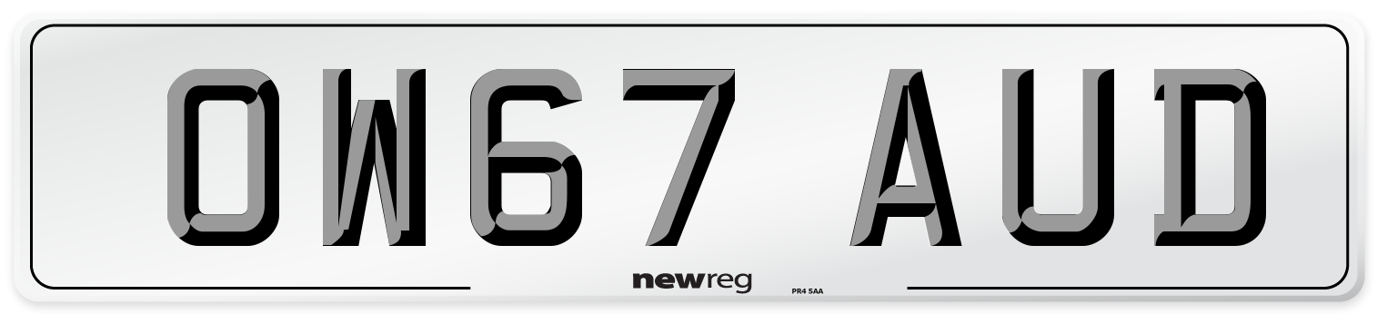 OW67 AUD Number Plate from New Reg